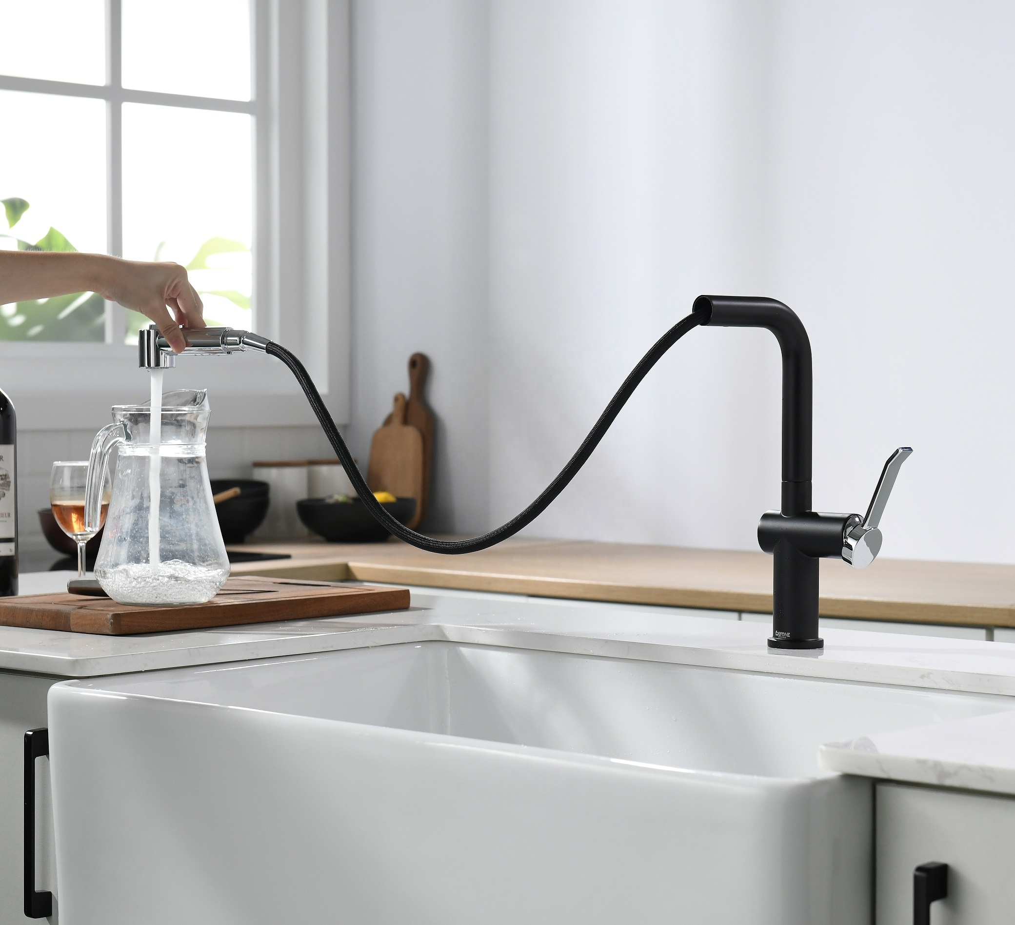 APS251-BC 3/8 "robinet 360 degrés robinet rotatif robinets de cuisine avec bec rétractable