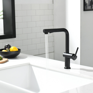 Évier de cuisine moderne avec robinet de cuisine extractible robinet purificateur d'eau en noir mat