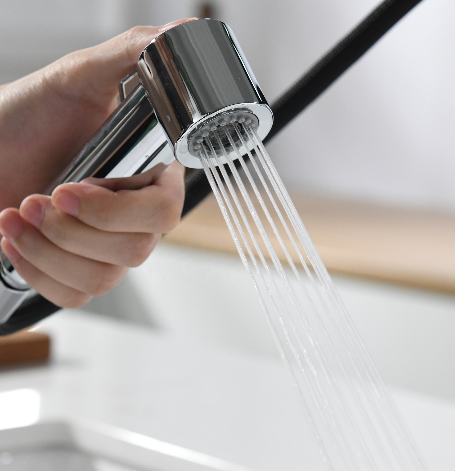 APS251-BC 3/8 "robinet 360 degrés robinet rotatif robinets de cuisine avec bec rétractable