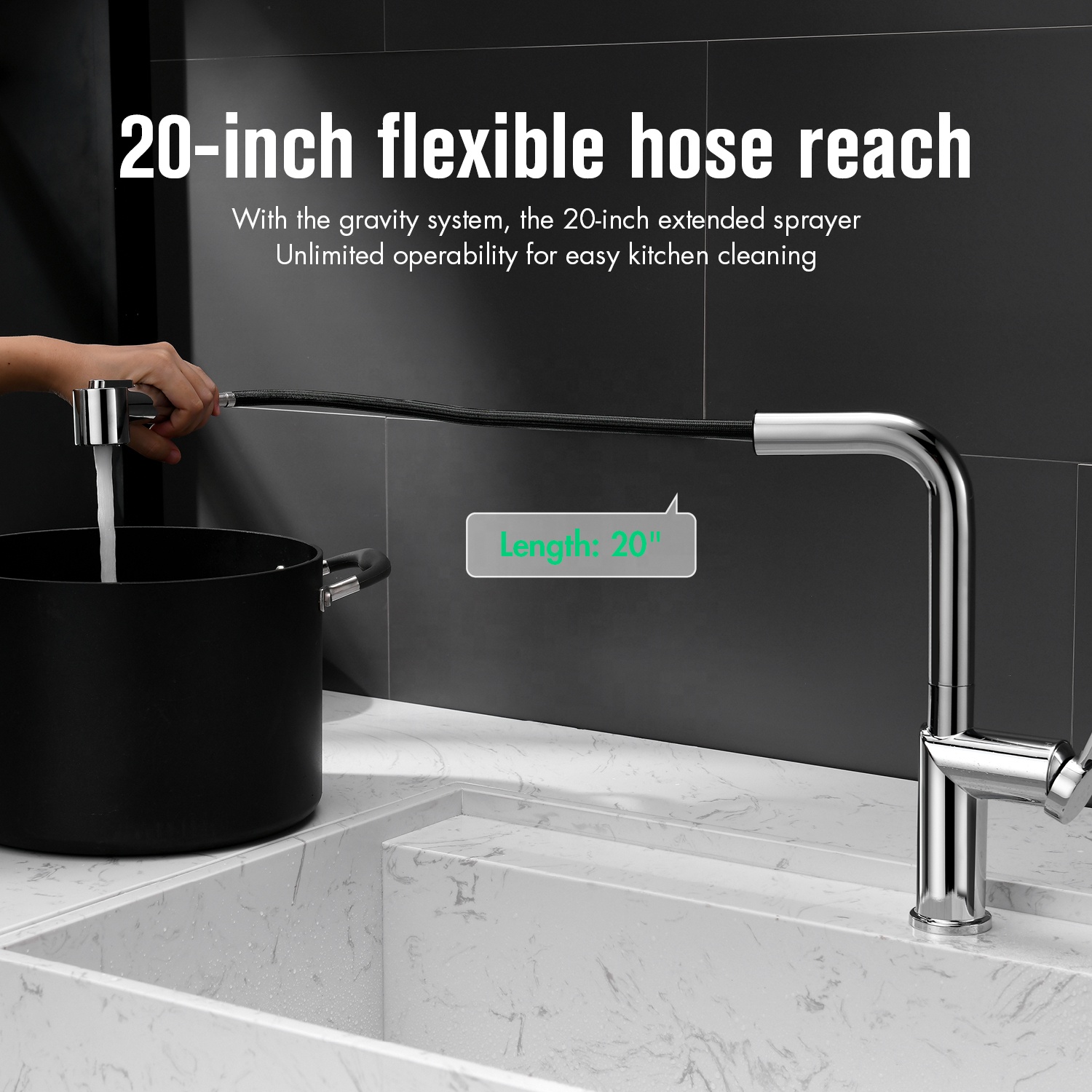 Baignoire de robinets de cuisine à cascade tactile à haut rapport coût-efficacité