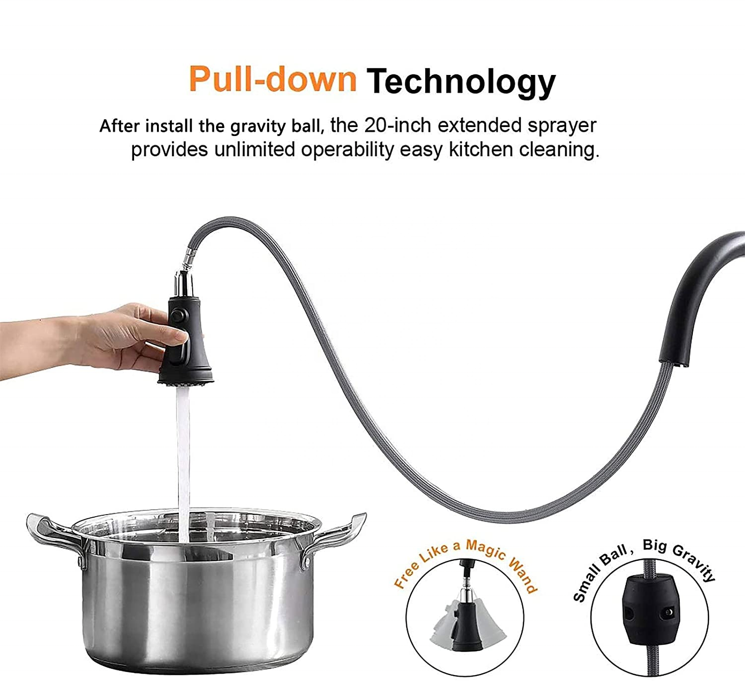 Robinet d'évier commercial cuisine robinet de filtre à eau rotatif robinet de cuisine avec douche