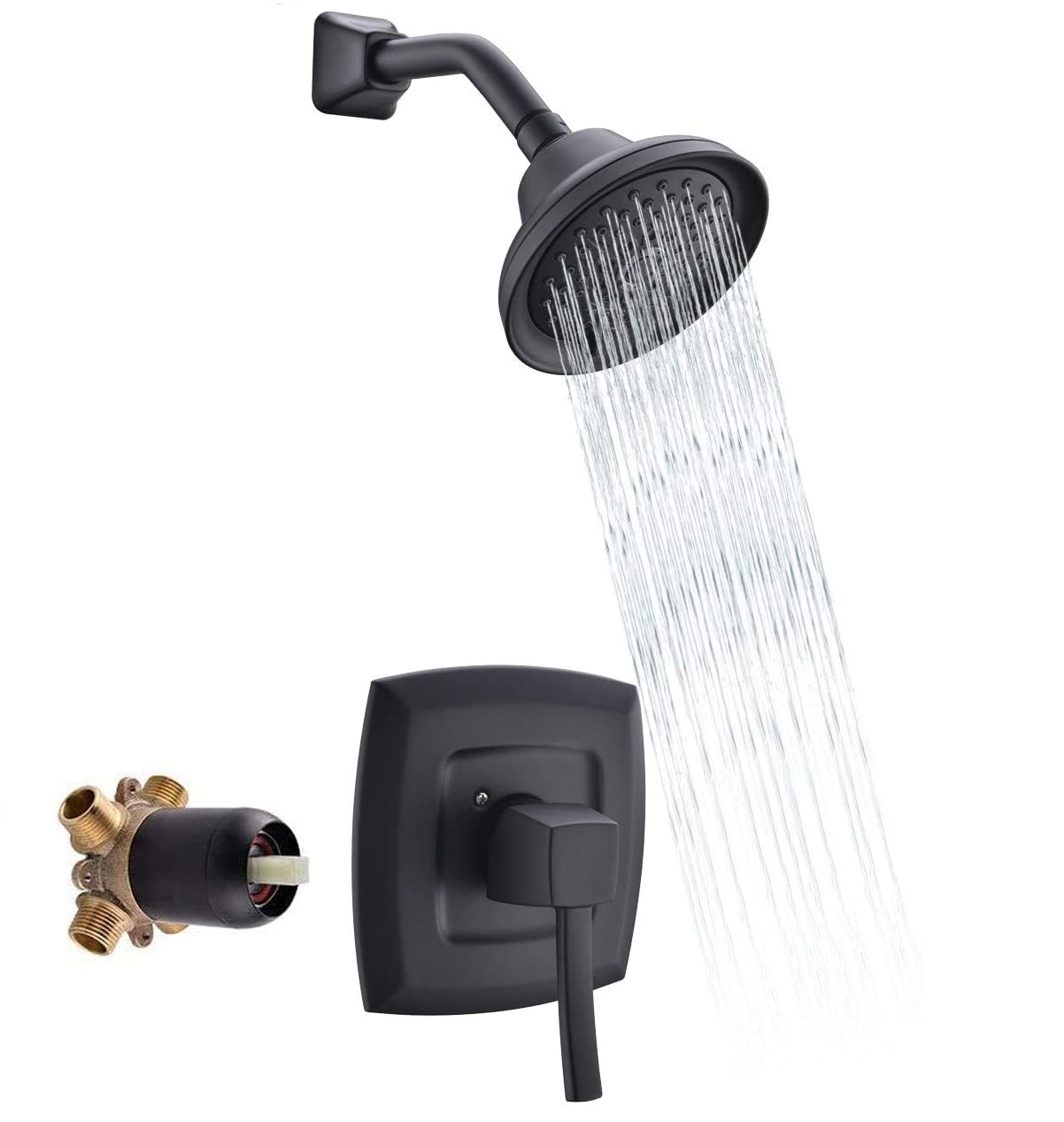 Robinet de douche noir mat mitigeur dissimulé robinet de douche ensemble pluie noir