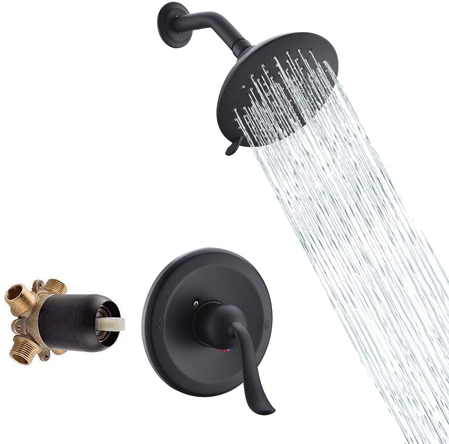 Robinet de bain Mitigeur de douche dissimulé noir Robinet de système de douche à effet pluie
