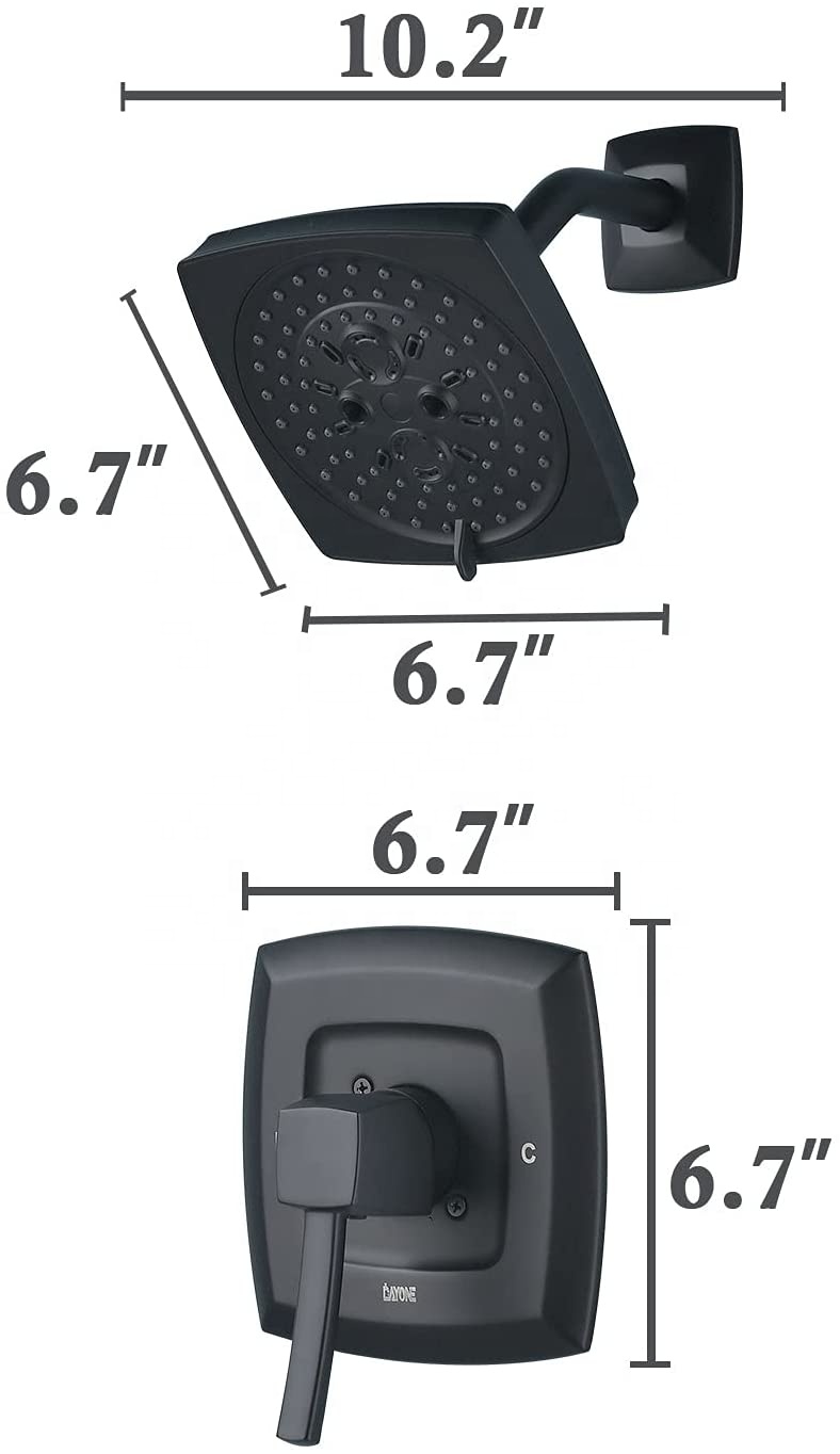 APT150-MB Mélangeur carré Robinet de douche noir Robinets de douche de salle de bain Robinet noir Ensemble de douche
