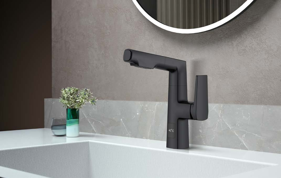 Robinet de salle de bain en acier inoxydable noir de forme carrée Meilleurs robinets de salle de bain