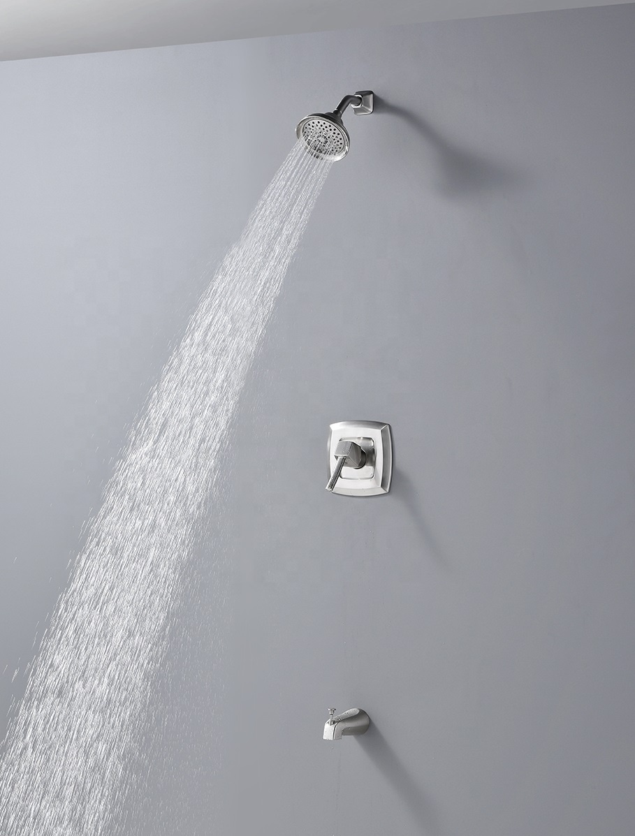 Kit de douche encastré moderne ensemble de robinet de douche à effet pluie en laiton chromé pour salle de bain