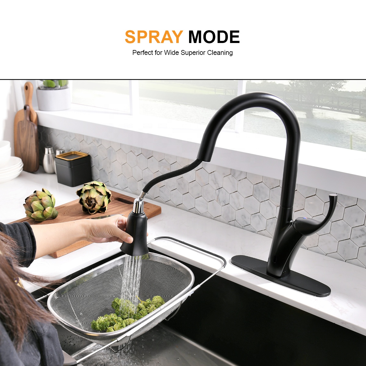Robinet d'eau chaude robinet électrique mitigeur de robinet de cuisine capteur de robinet d'eau automatique