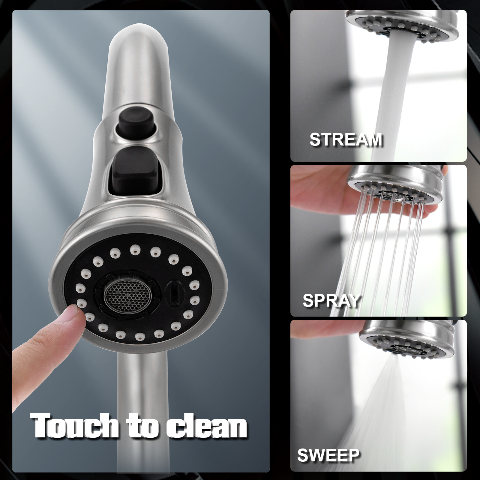 Capteur de robinet intelligent infrarouge Motionsense robinet de cuisine capteur tactile robinet de cuisine tirer vers le bas