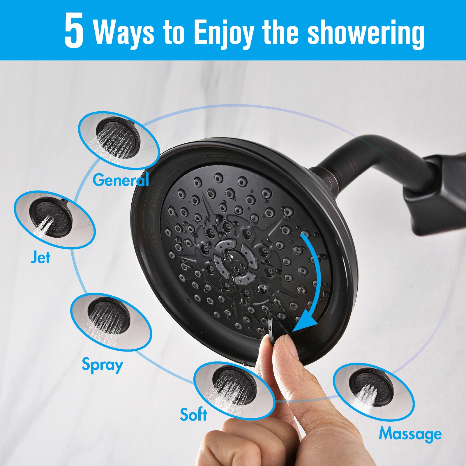 Robinet de douche noir classique simple système de douche à montage mural robinet de pluie ensemble de douche